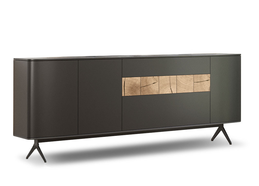Sideboard Kigara in anthrazit, Wildeiche
