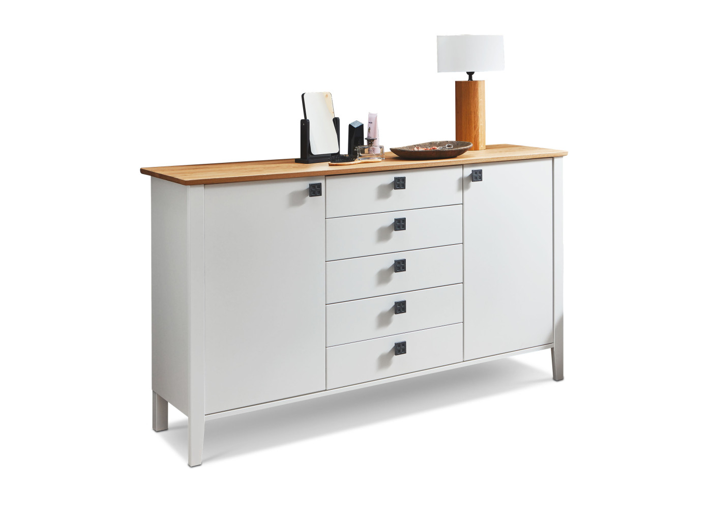 Kombikommode BASELLA in weiß-Wildeiche