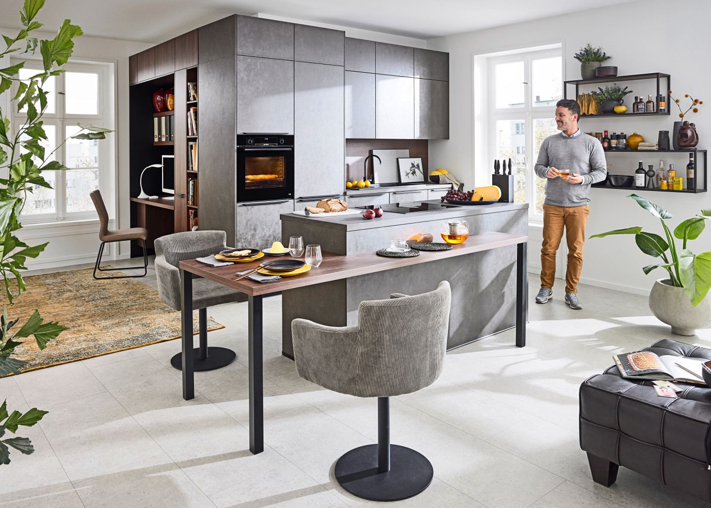 Kücheninsel ROSIAN in Terragrau