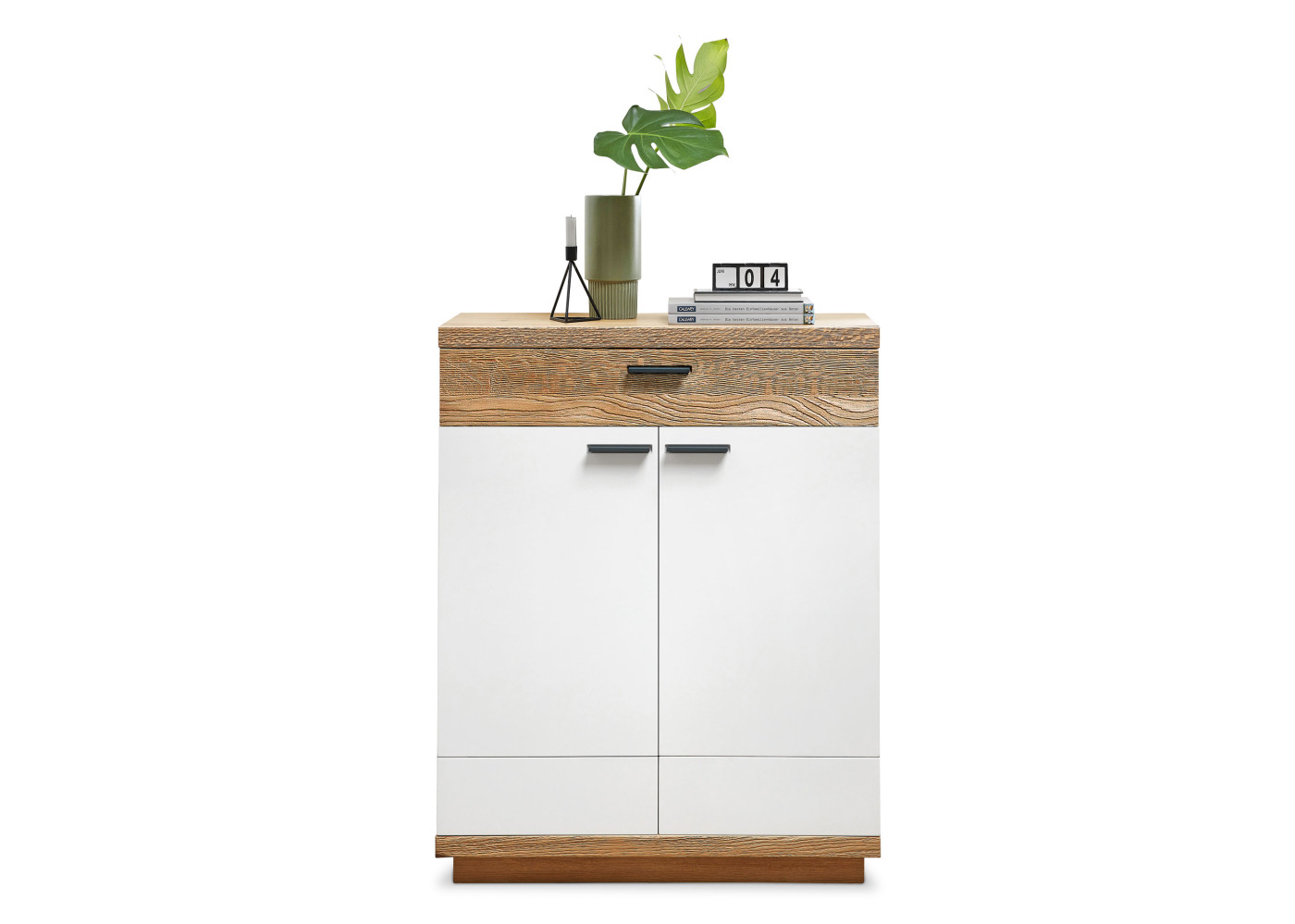 Schuhschrank LISANA in Wildeiche, weiß, Old Artisan Eiche