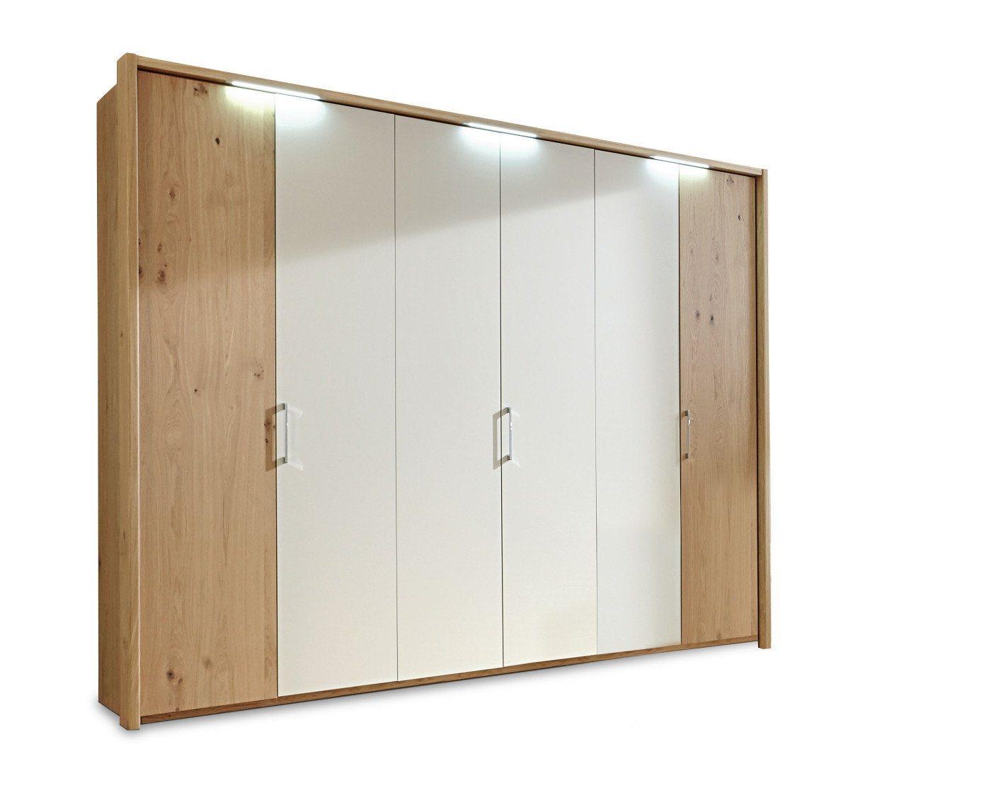 Drehtürenschrank 6-trg. AMADO in balkeneiche - Lack sand