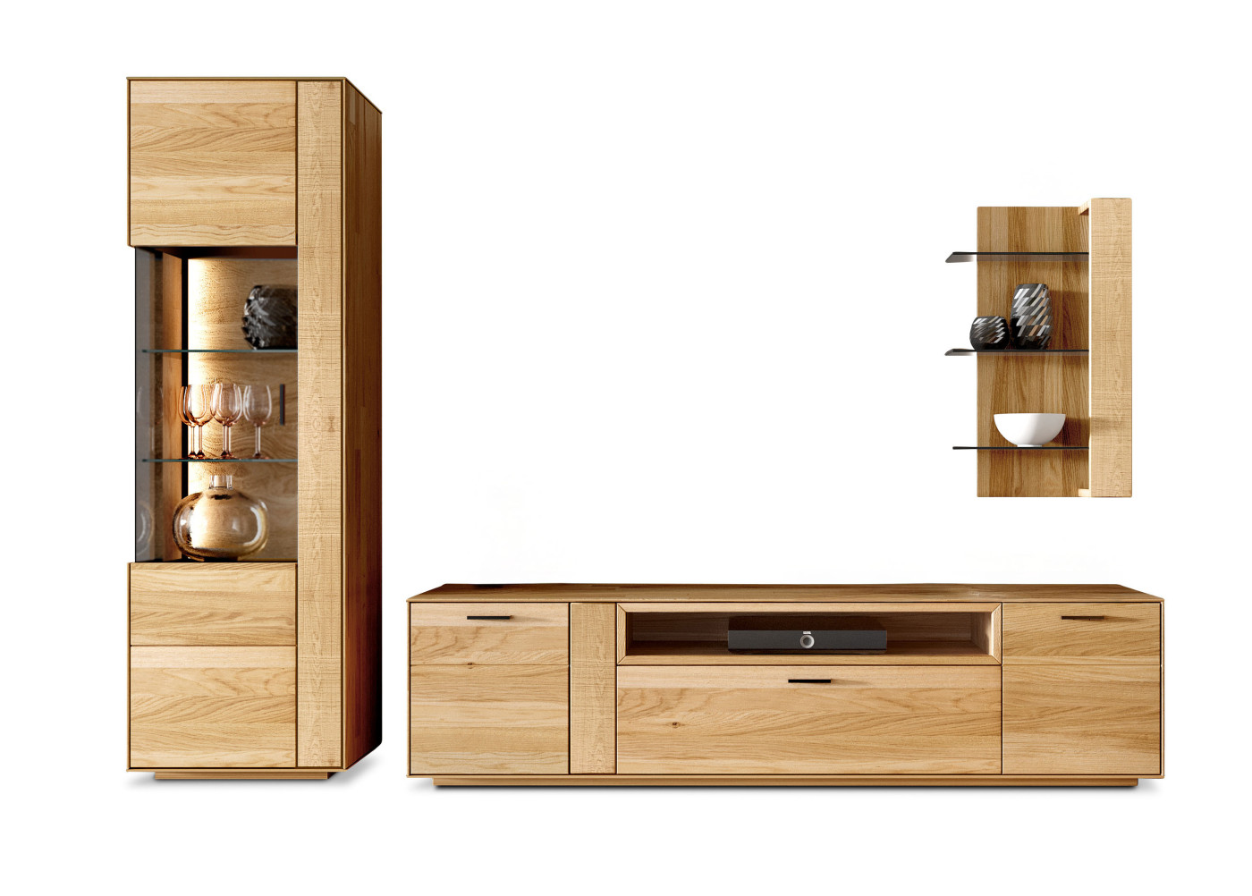 Wohnkombination EREA in Eiche legno geölt, Absatz sägerau