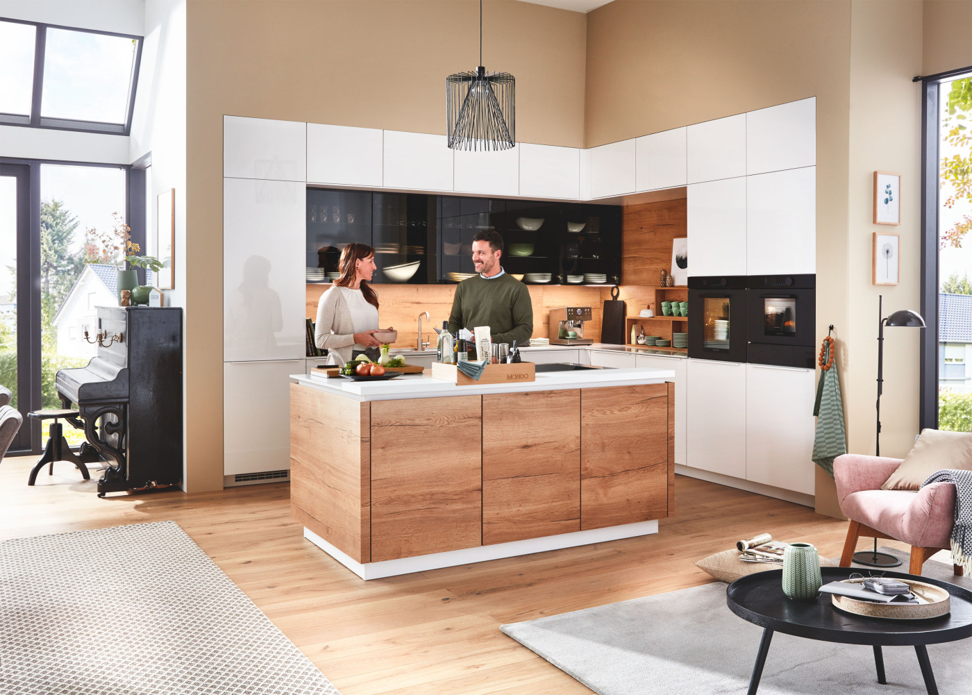 Kücheninsel LUMARA 817-B in Alpinweiß, Eiche Sierra