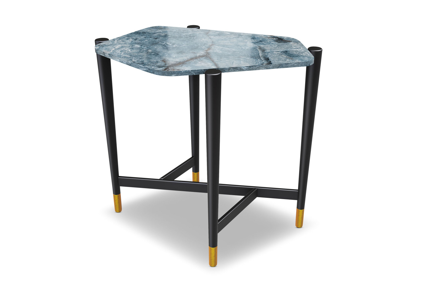 Beistelltisch VARIUM in schwarz, Onyx blau