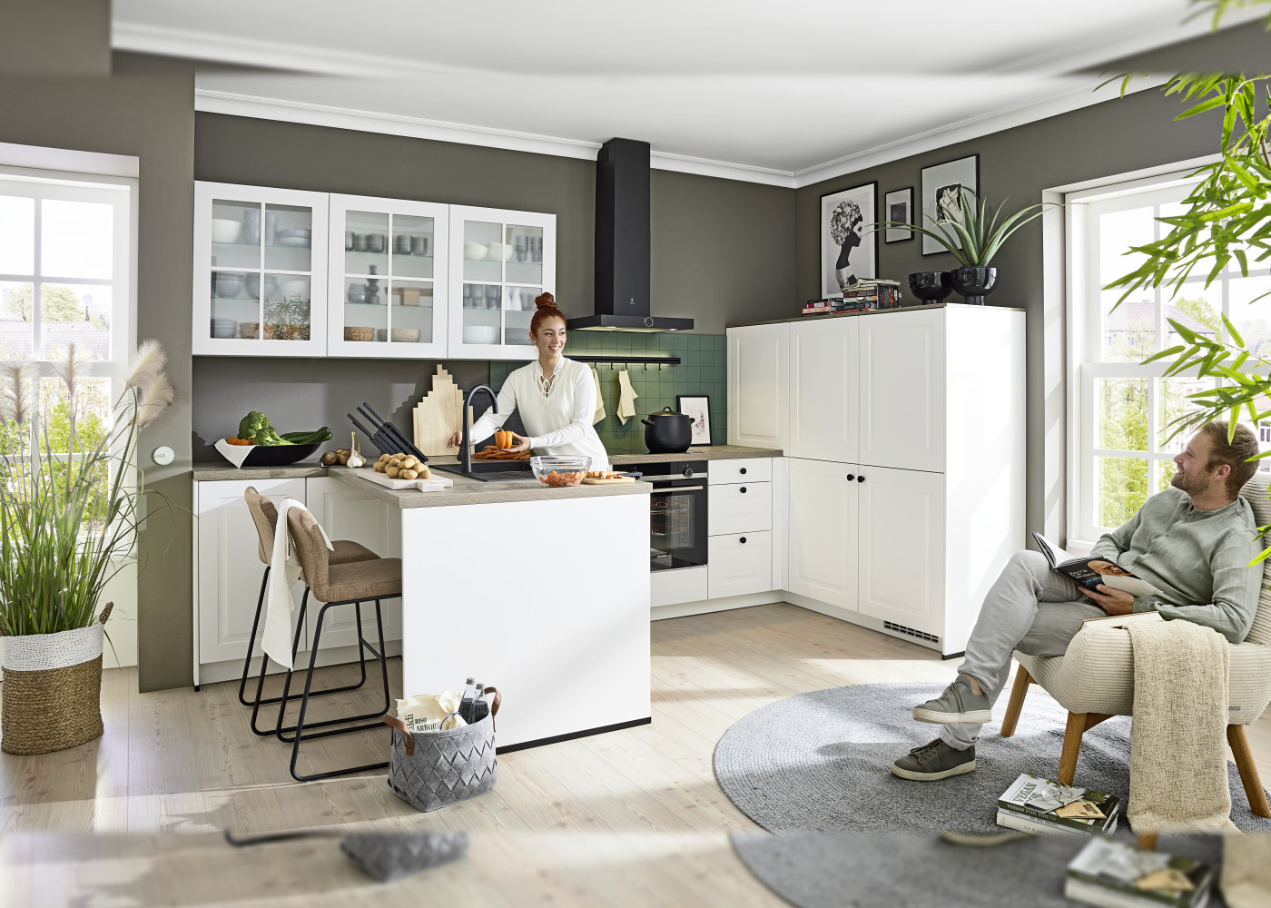 Landhausküche SYLDA in Alpinweiß matt