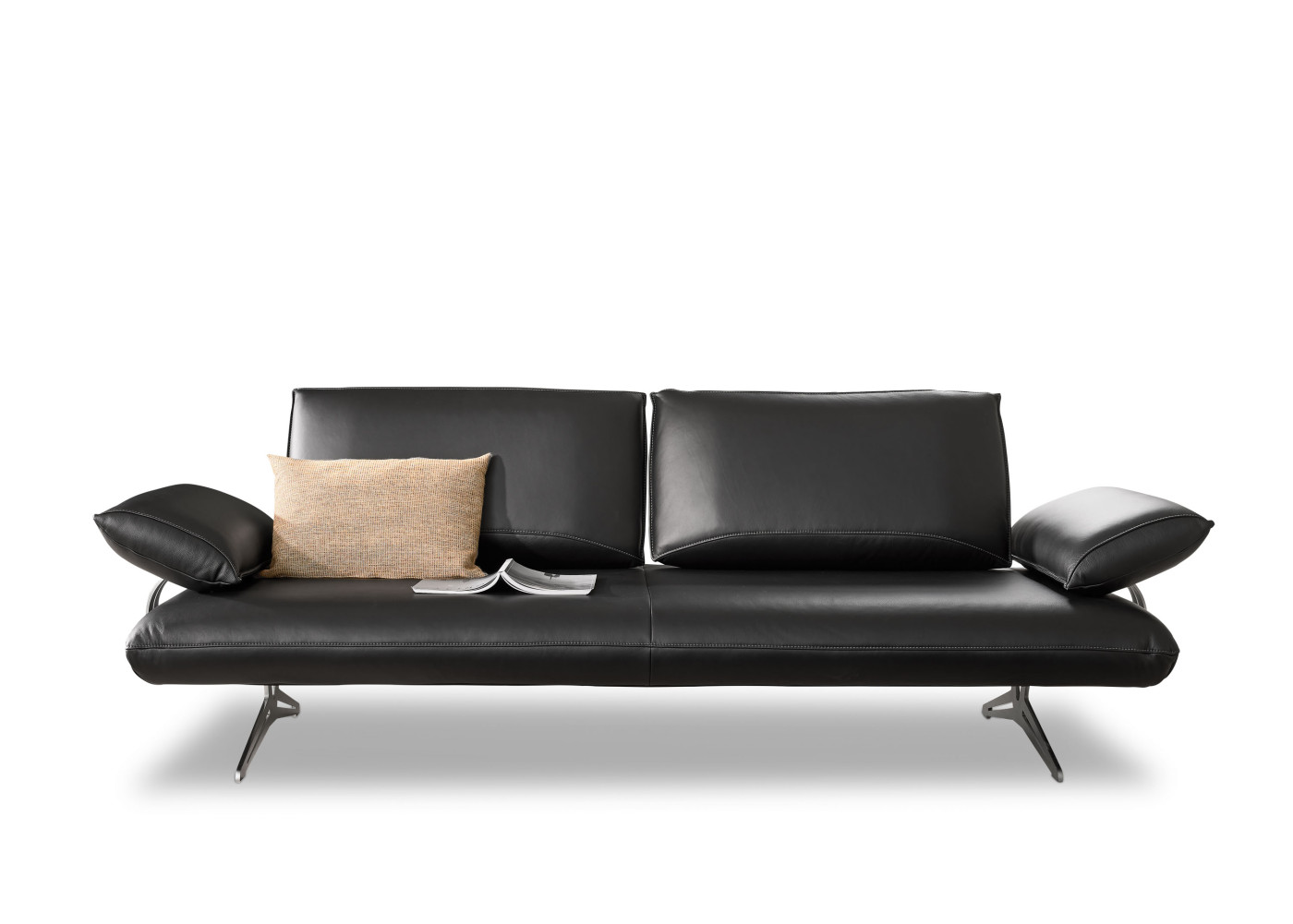 Einzelsofa CRESPA in lava, Nickel satiniert