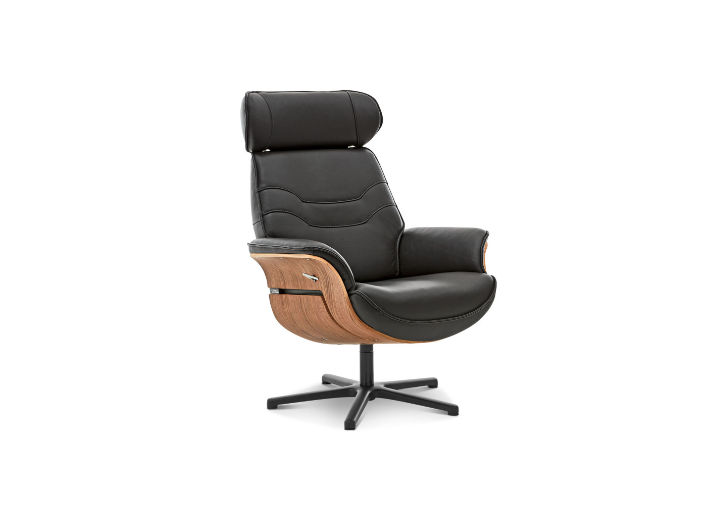 Relaxsessel IRIE in schwarz, Nussbaum