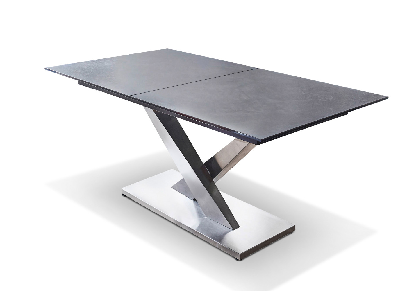 Säulentisch COMEDOR in oxid, Edelstahl