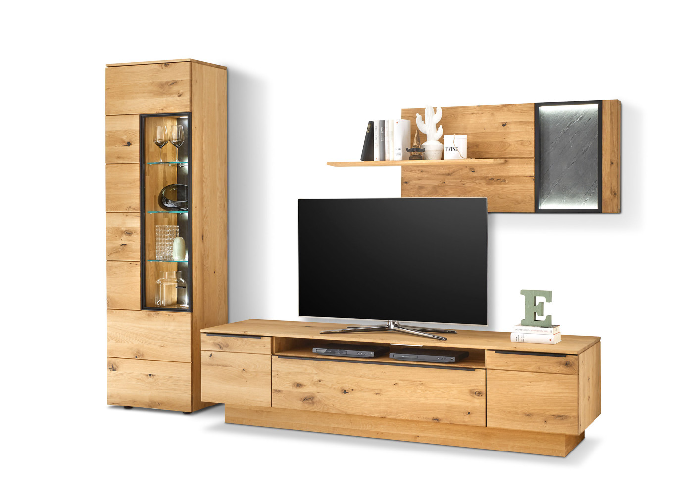 Wohnkombination NANDUR in Asteiche, Schiefer anthrazit