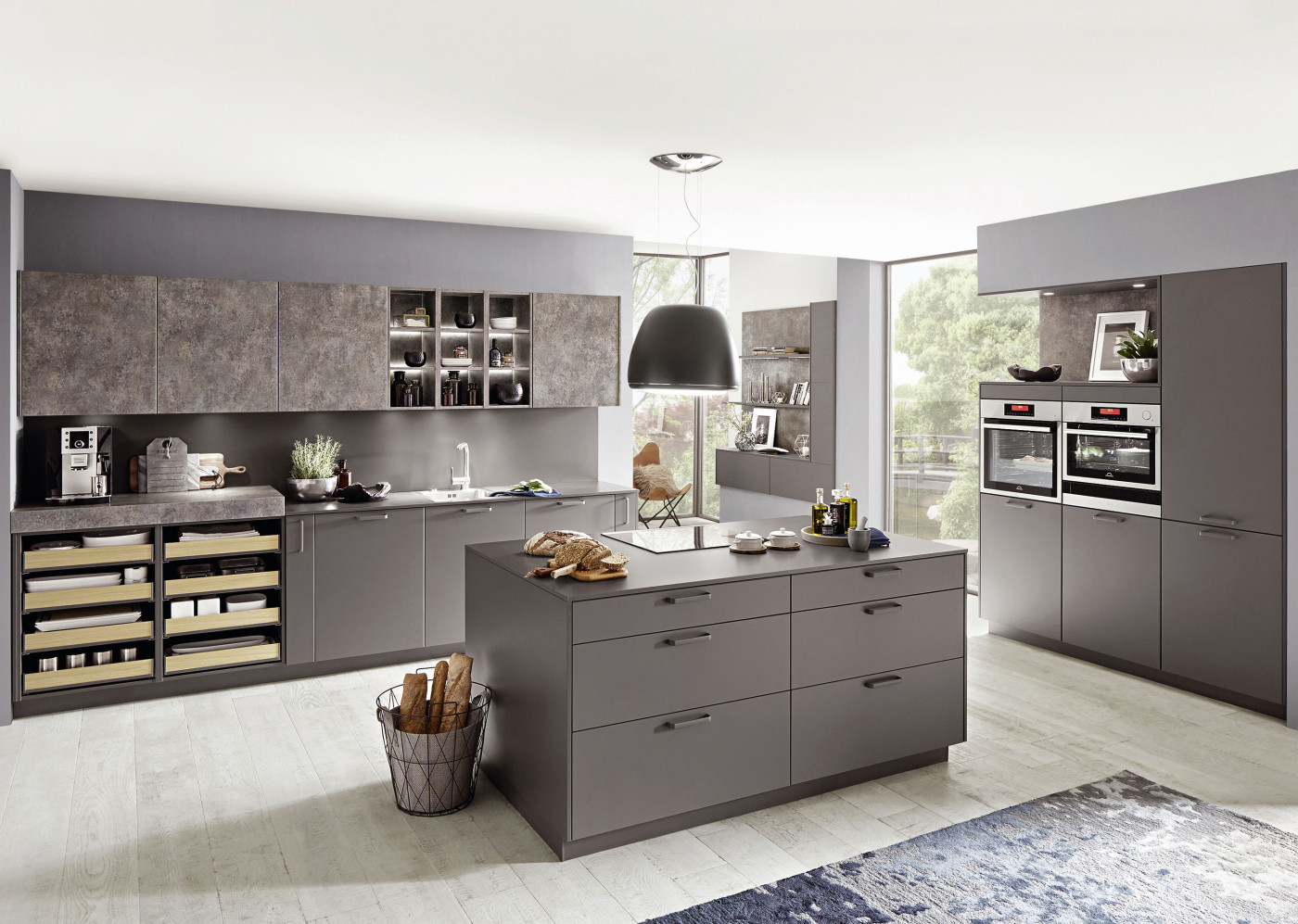 Kücheninsel TORNA 334 in Schiefergrau