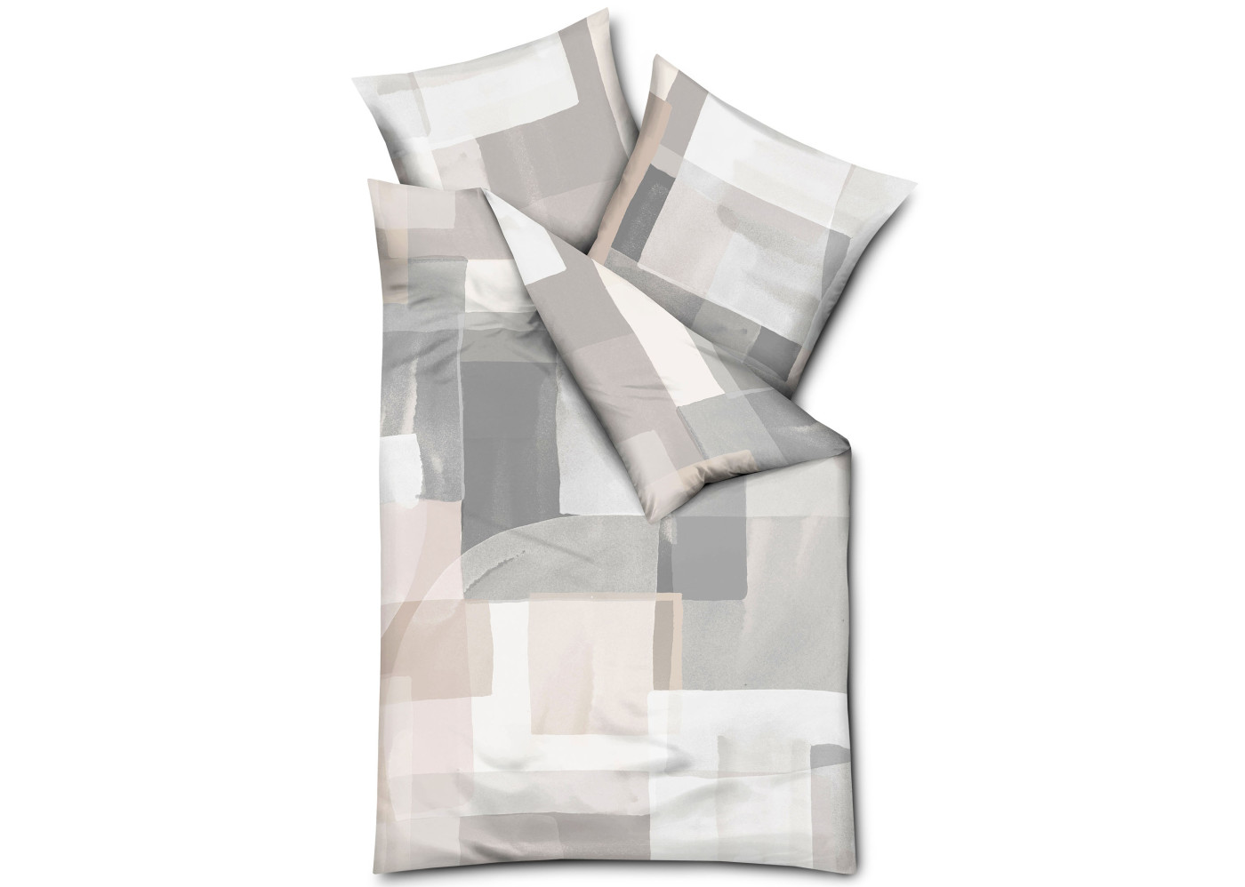 SATIN Bettwäsche Senati in kiesel